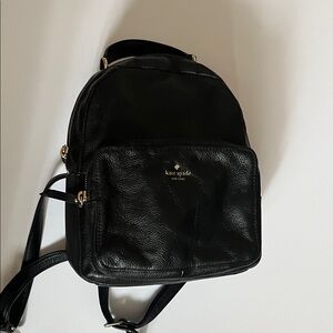 Kate Spade Black Backpack with Gold Details